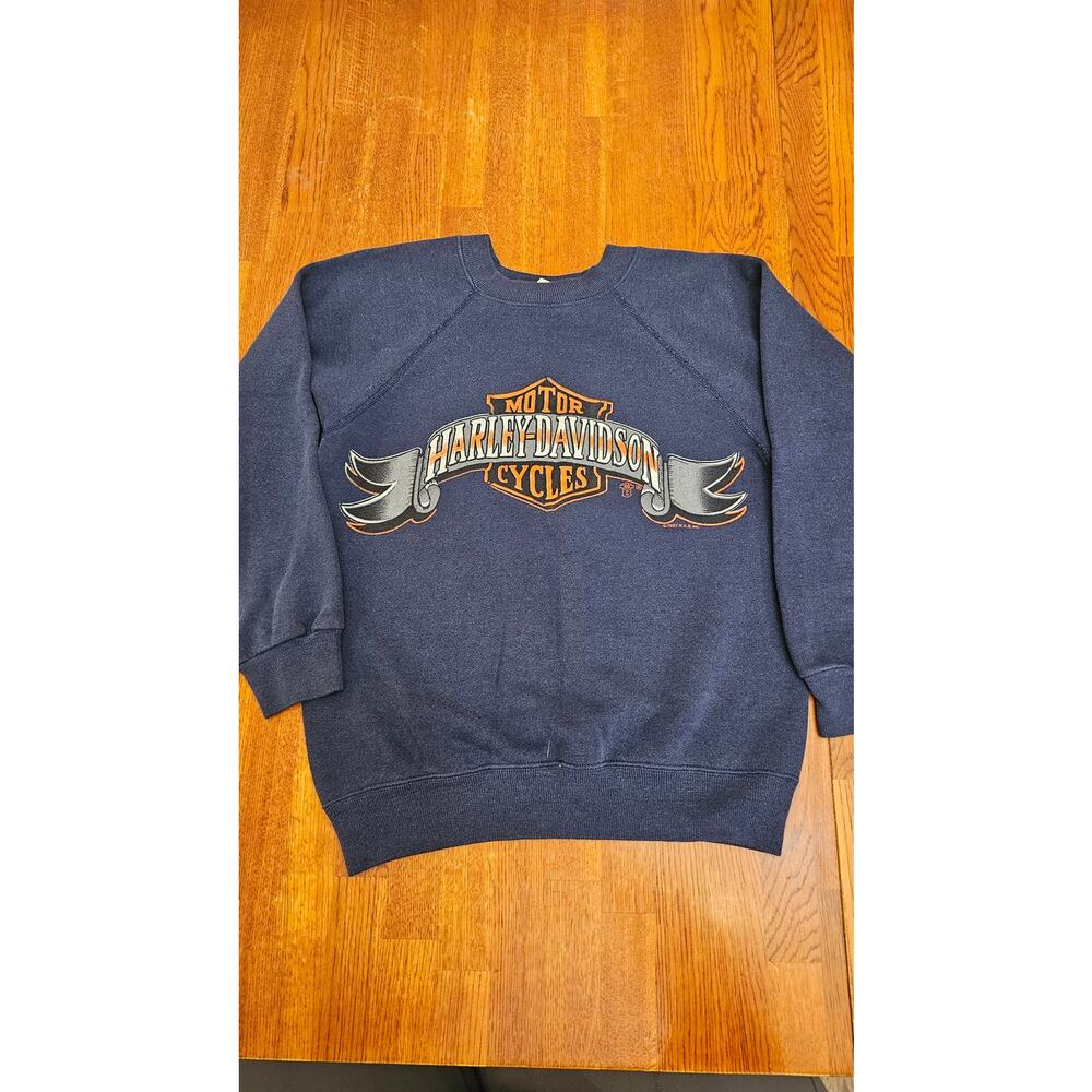 Vintage 1987 Harley Davidson crew neck SZ small‎ pullover sweatshirt Northern UT